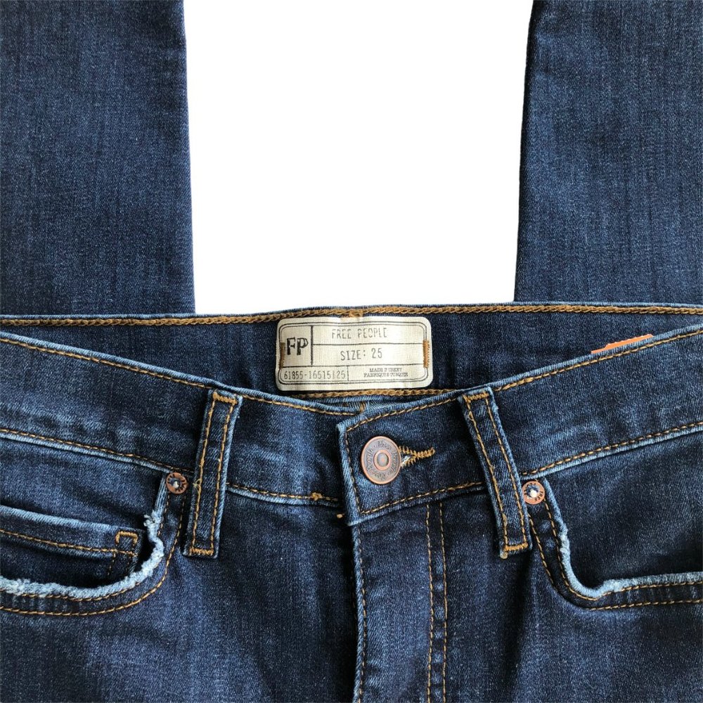 Free People Busted Knee Jeans Distressed Size 25 - Picture 7 of 10